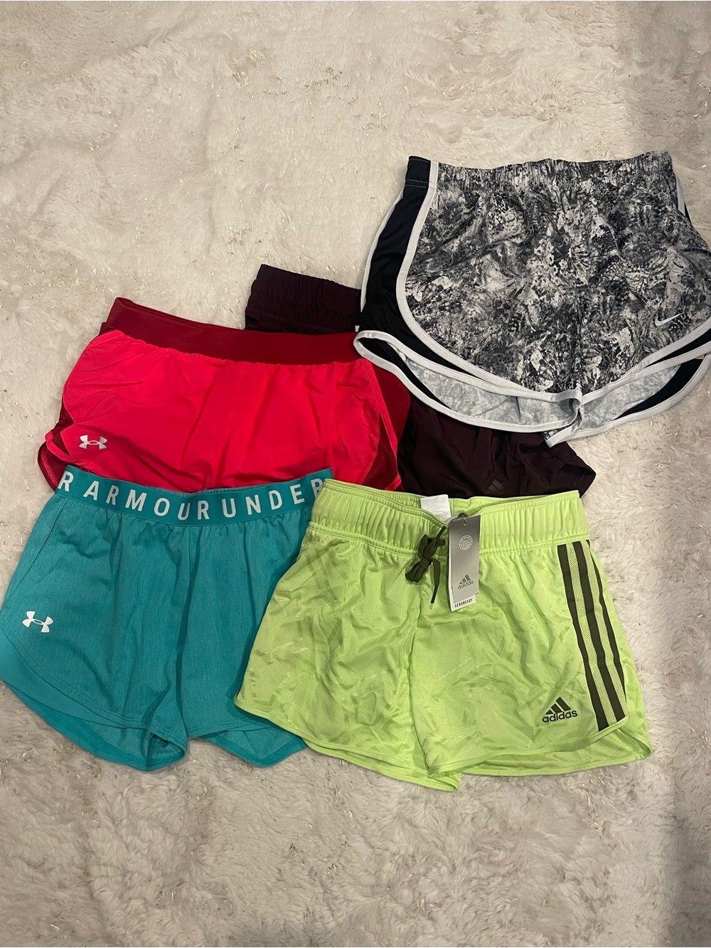 WOMENS SMALL UNDER ARMOUR NIKE ADIDAS SHORTS BUNDLE ATHLETIC MULTI COLOR NEW NWT